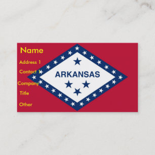 Affärskort med Flagga Arkansas U.S.A. Visitkort