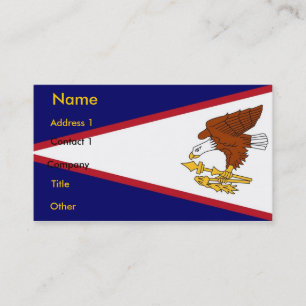 Affärskort med Flagga av American Samoa U.S.A. Visitkort