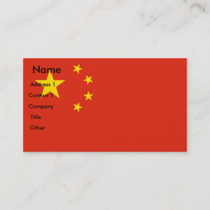 Affärskort med Flagga av China Visitkort