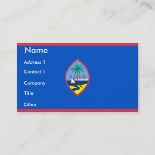 Affärskort med Flagga av Guam, USA Visitkort