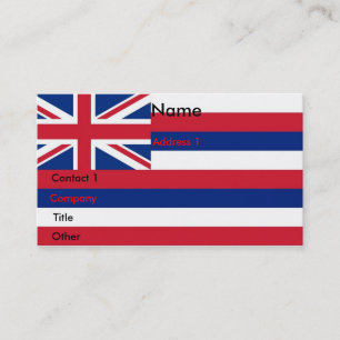 Affärskort med Flagga av Hawaii USA Visitkort