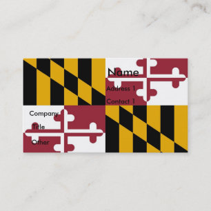 Affärskort med Flagga av Maryland USA Visitkort
