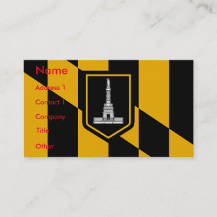 Affärskort med Flagga Baltimore, USA Visitkort