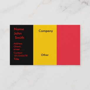 Affärskort med Flagga Belgien Visitkort