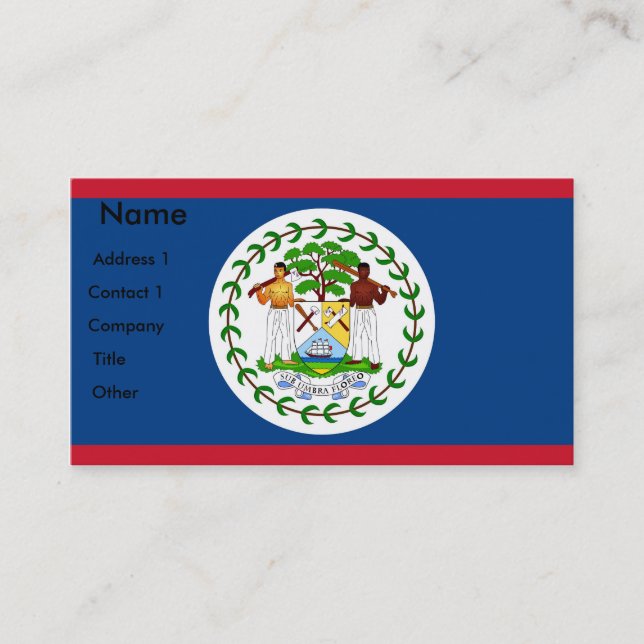Affärskort med Flagga Belize Visitkort (Framsida)