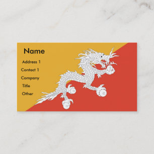 Affärskort med Flagga Bhutan Visitkort