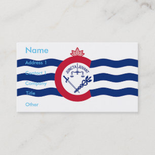 Affärskort med Flagga Cincinnati, Ohio Visitkort