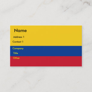affärskort med Flagga Colombia Visitkort
