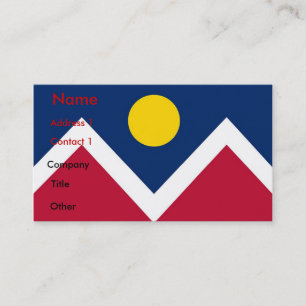 Affärskort med Flagga Denver, Colorado Visitkort