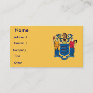 Affärskort med Flagga i New jersey Visitkort