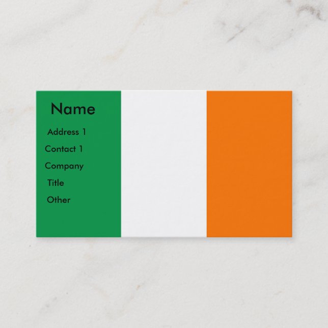 Affärskort med Flagga Irland Visitkort (Framsida)