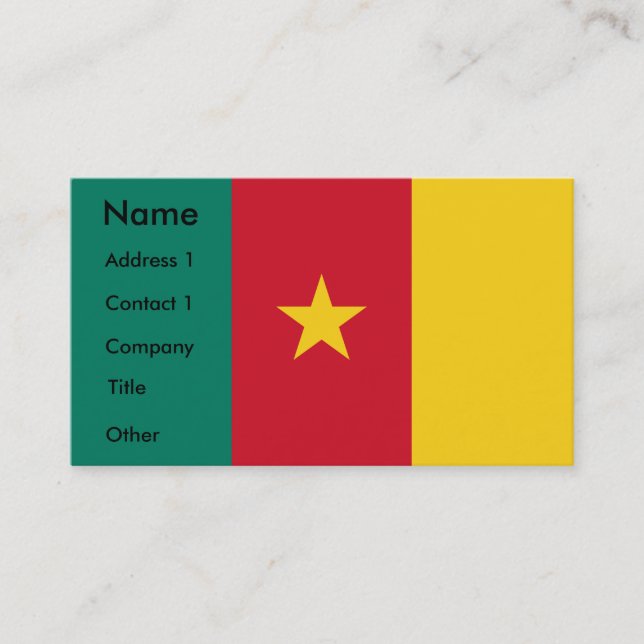 Affärskort med Flagga Kamerun Visitkort (Framsida)