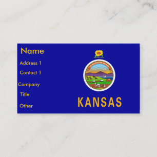 Affärskort med Flagga Kansas U.S.A. Visitkort