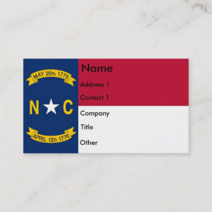 Affärskort med Flagga North Carolina U.S.A. Visitkort