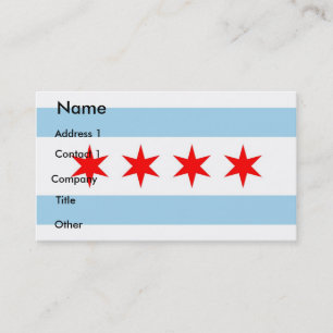 Affärskort med Flagga of Chicago, USA Visitkort