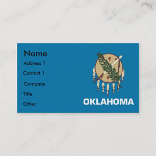 Affärskort med Flagga Oklahoma U.S.A. Visitkort