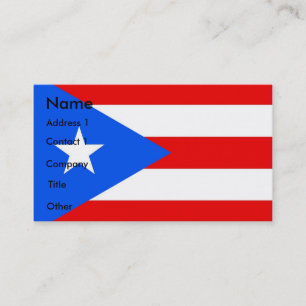 Affärskort med Flagga Puerto Rico U.S.A. Visitkort