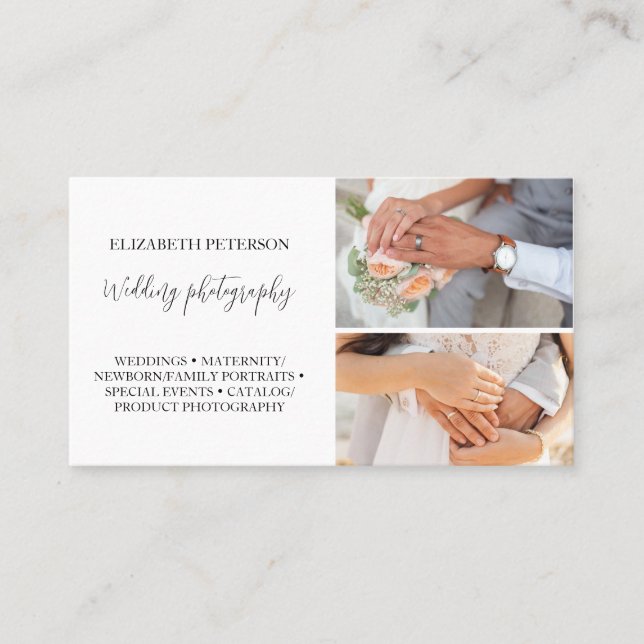 Affärskort med fotobakgrund. visitkort (Framsida)