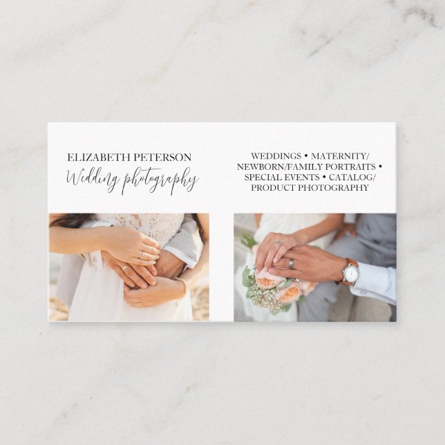 Affärskort med fotobakgrund. visitkort (Framsida)