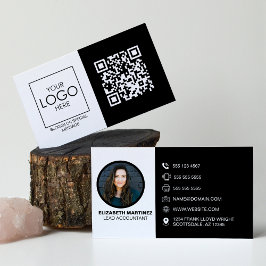 Affärskort med fotokodgenerator och QR-kodgenerato Visitkort