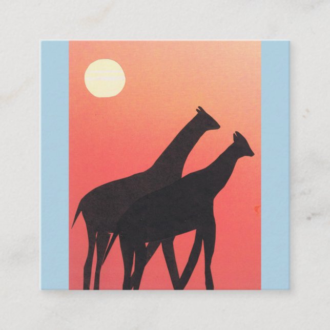 Affärskort med Giraffe-design Fyrkantigt Visitkort (Framsida)