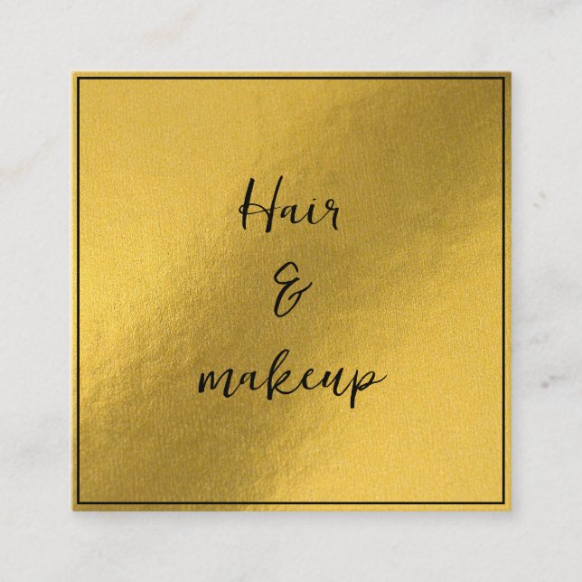 Affärskort med guld bakgrund fyrkantigt visitkort (Framsida)