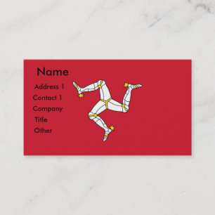 Affärskort med Isle of Man Flagga, Förenade kungar Visitkort
