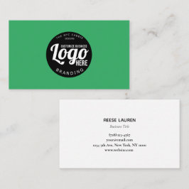 Affärskort med minimal Grönt med Logotyp Visitkort