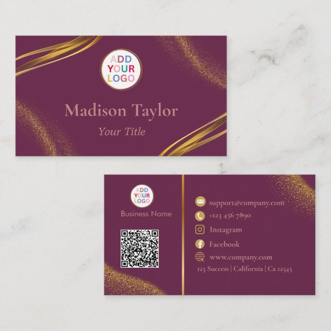 Affärskort med modern Professionell med QR-kod Visitkort (Fram/baksida)