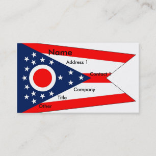 Affärskort med Ohio U.S.A. Flagga Visitkort