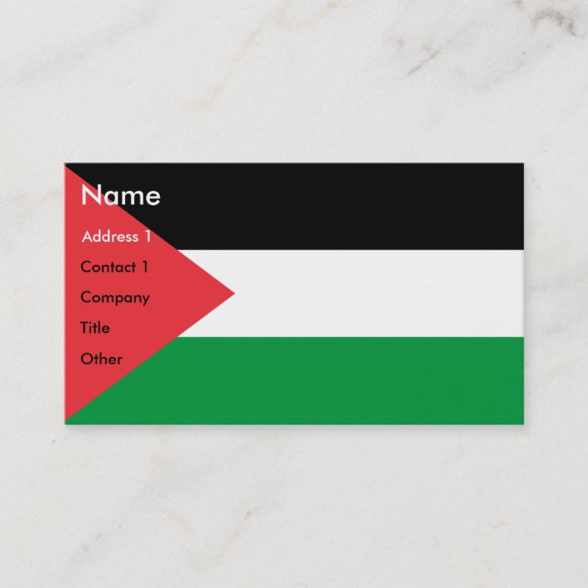 Affärskort med Palestinas Flagga Visitkort (Framsida)