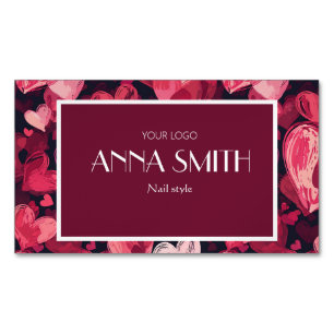 affärskort med rött hjärta magnetiska visitkort