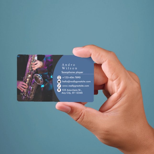 Affärskort med saxofon visitkort (Saxophone player  Business Card)