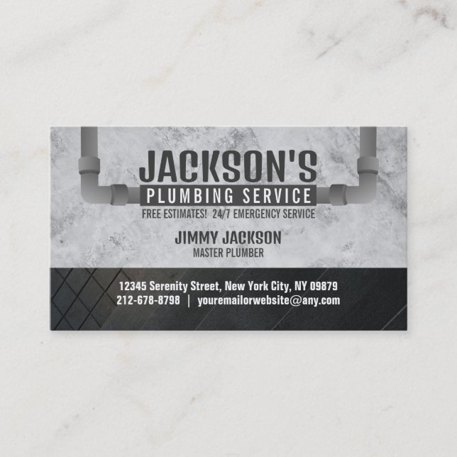 Affärskort med slogan för RVS-tjänster Visitkort (Framsida)