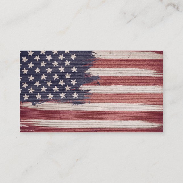 Affärskort med vintage American flagga Visitkort (Framsida)