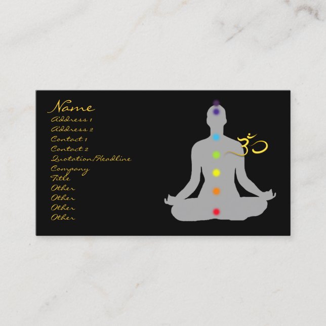 Affärskort-, meditation- och symboler visitkort (Framsida)
