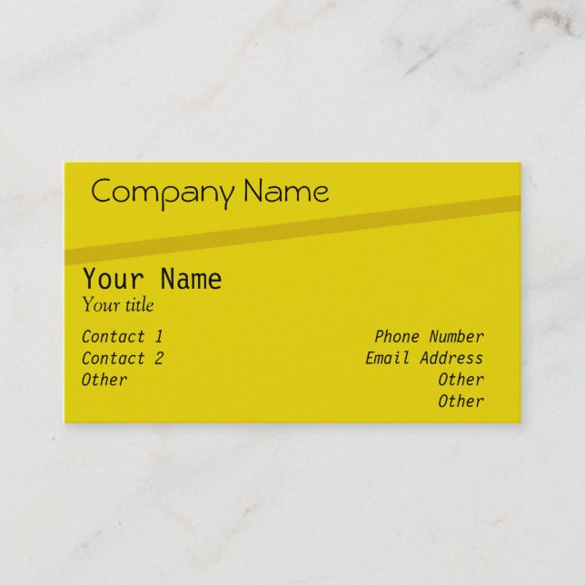 Affärskort Modern Gult Templates Company Visitkort (Framsida)