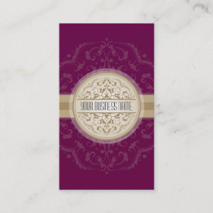 AFFÄRSKORT modern orientalisk mandala plum guld Visitkort