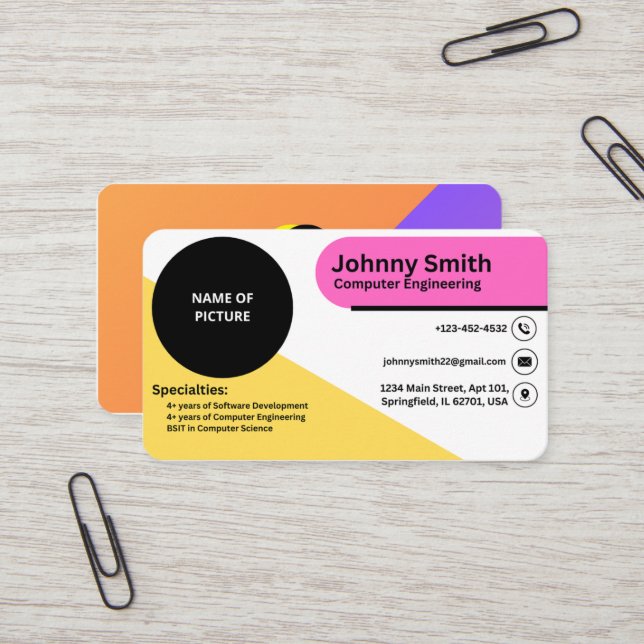 AFFÄRSKORT nr 8 Visitkort (Fram/Back In Situ)