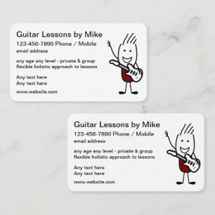 Affärskort på Guitar Lessons Coola Dubbla Side Visitkort