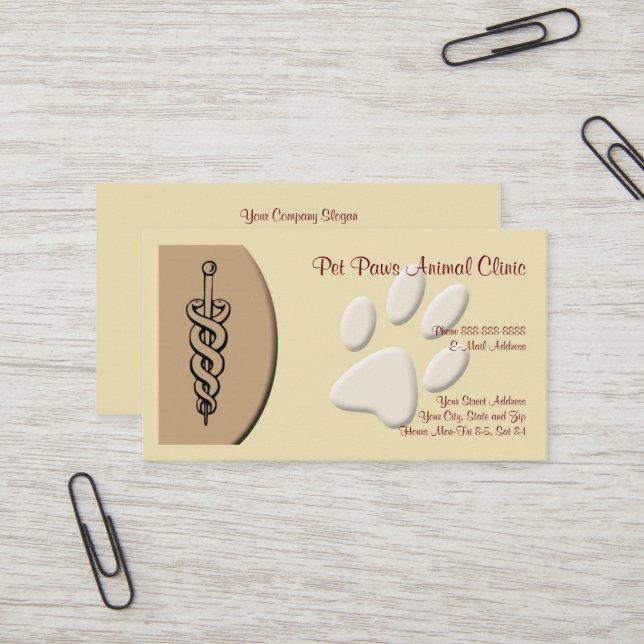 Affärskort på kliniskt sjukhus för djur visitkort (Fram/Back In Situ)