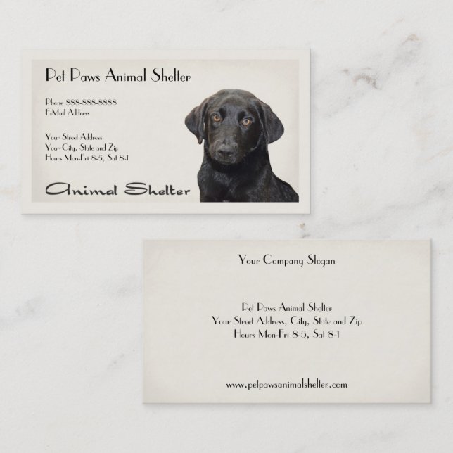 Affärskort på sjukhuset för djurskydd visitkort (Fram/baksida)