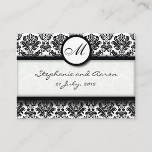 Affärskort på webbplatsen för Black & White Damask Tilläggskort