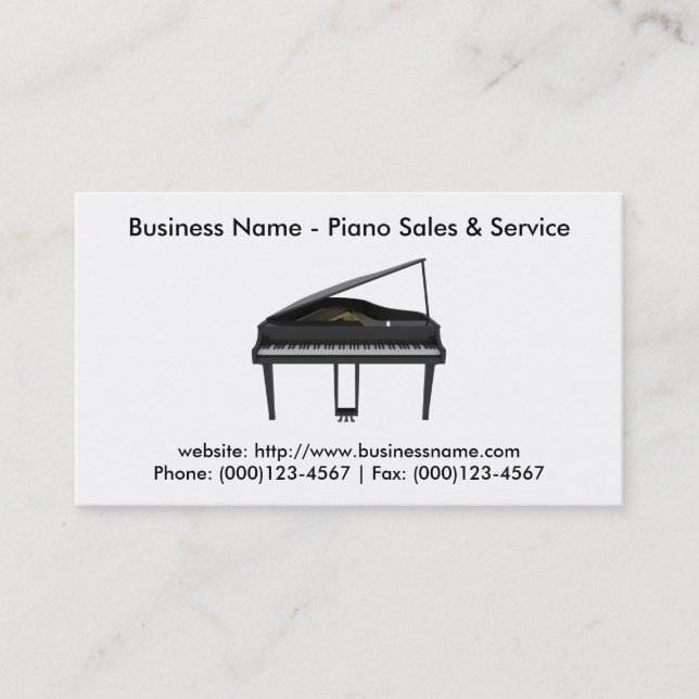 Affärskort: Piano Sales & Service Visitkort (Framsida)