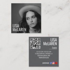 Affärskort - Professionell Foto och QR-kod Fyrkantigt Visitkort