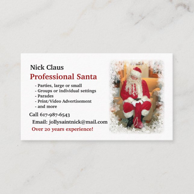 Affärskort: Professionell Santa Santa Visitkort (Framsida)