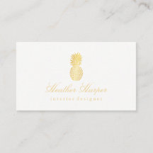 Affärskort - skriptet Golden Foil Pineapple