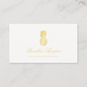 Affärskort - skriptet Golden Foil Pineapple Visitkort