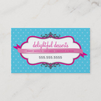 AFFÄRSKORT snyggt fuschia rosa aqua blue Visitkort