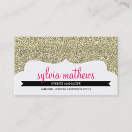 AFFÄRSKORT snyggt glitter gnistra guld rosa vid Visitkort